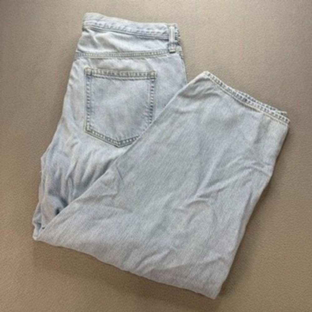 Gap Barrel High Rise Ultrasoft Denim Jeans Baggy Relaxed 33/16R Light Wash Y2K